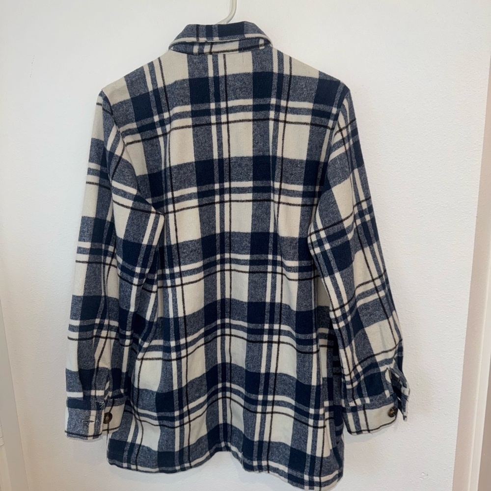 Plaid Button-Up Oversized Shacket - Picture 3 of 3